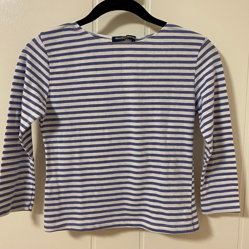 Brandy Melville striped quarter-sleeve top